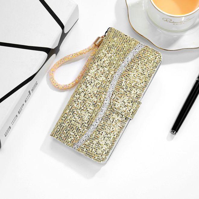 Immagine prodotto MU Style Copertina in pelle glitterata con strisce (Apple iPhone SE (terza generazione), Apple iPhone SE (seconda generazione), Apple iPhone 8, Apple iPhone 7)