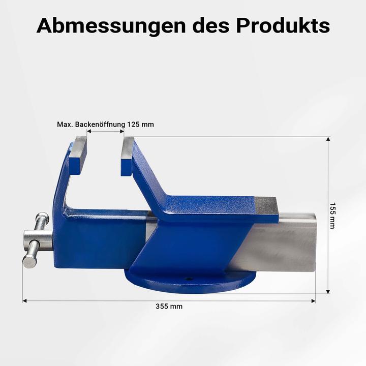 Produktbild Wiltec Schraubstock 125mm Klemmbacken Parallelschraubstock Tischschraubstock