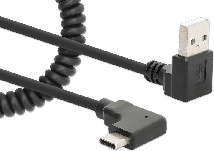 Actual product image Manhattan Spiral cable USB-A to USB-C charging cable (1 m, USB 2.0)