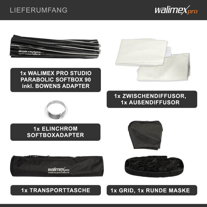 Image du produit Walimex pro Studio Parabolic Softbox 90 Elinchrom (Boîte à lumière parabolique, 90 cm)