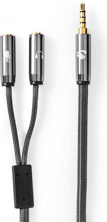 Produktbild Nedis Stereo-Audiokabel - 3.5 mm Stecker - 3.5 mm Buchse - Vergoldet - 0.20 m - rund - Anthrazit/G (0.20 m, 3.5mm Klinke (AUX))