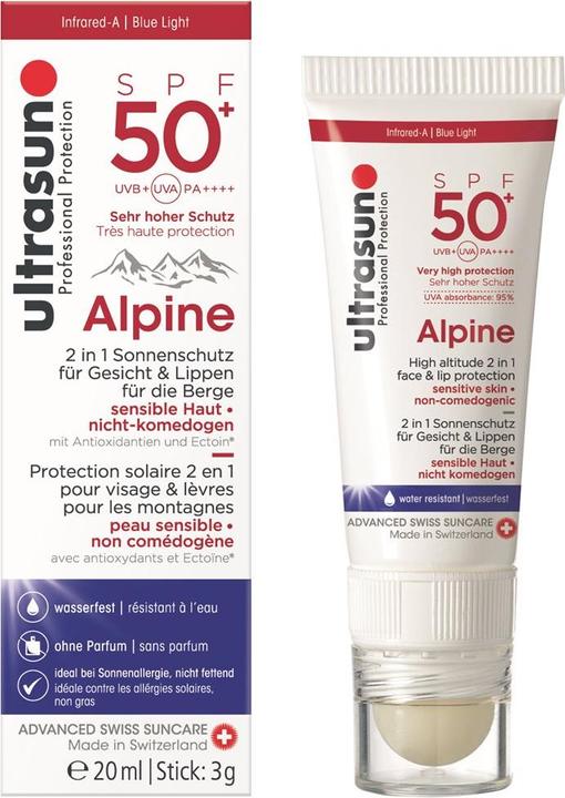 Produktbild Ultrasun Alpine (Sonnenstick, Sonnencreme Gesicht, SPF 50+, 20 ml, 40 g)
