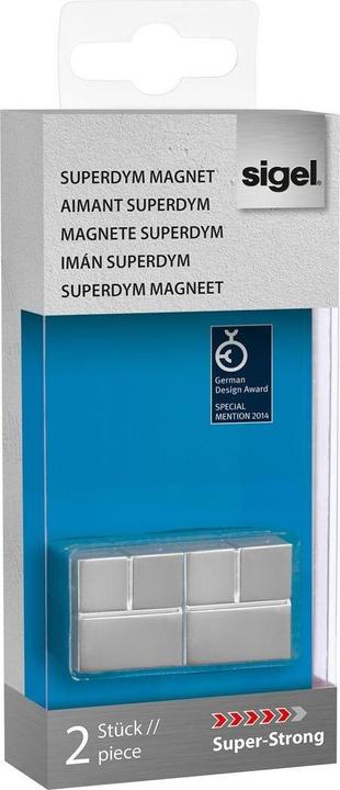 Image du produit Sigel 2 aimants C20 "Super-Strong" argentés 2,0 x 2,0 x 2,0 cm (2 x)