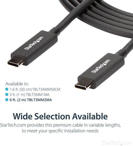 Produktbild StarTech 2M THUNDERBOLT 3 40GBPS CABLE (2 m, USB 3.2)