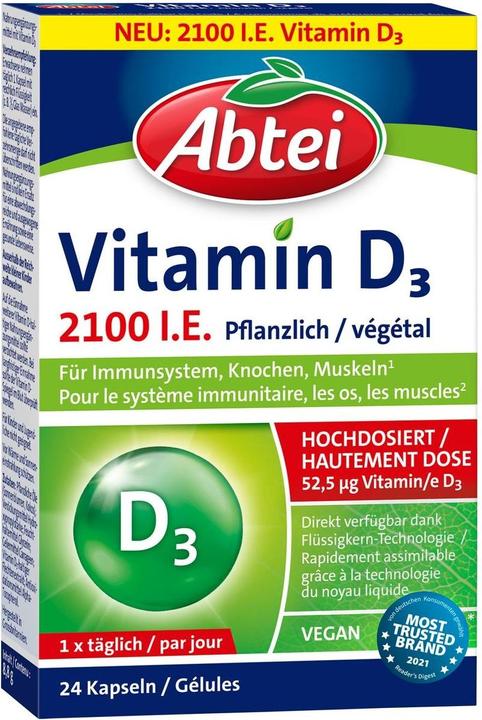 Abtei Vitamin D3 pflanzlich Kaps (24 Stück, Kapseln, 500 g)