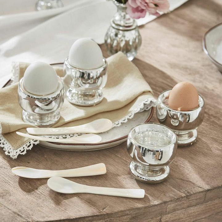 Produktbild Loberon Eierbecher 4er Set Lilligret silber (4 x)