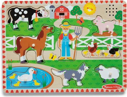 Melissa & Doug MELISSA Old MacDonald's Farm Sound Puzzle (nur englisches Lied) (8 Teile)
