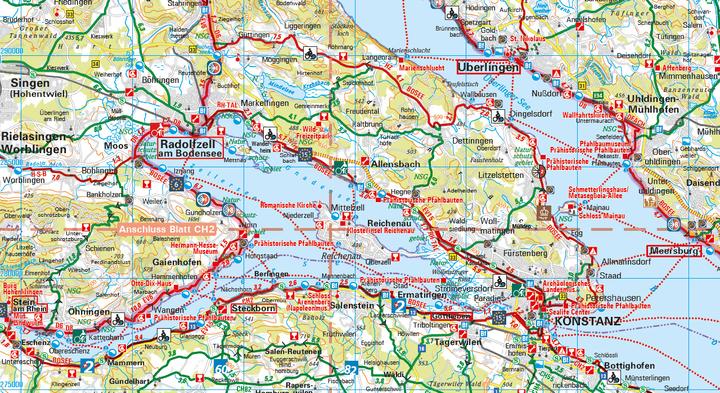 Produktbild ADFC-Radtourenkarte 25 Bodensee Schwäbische Alb 1:150.000, reiss- und wetterfest, E-Bike geeignet