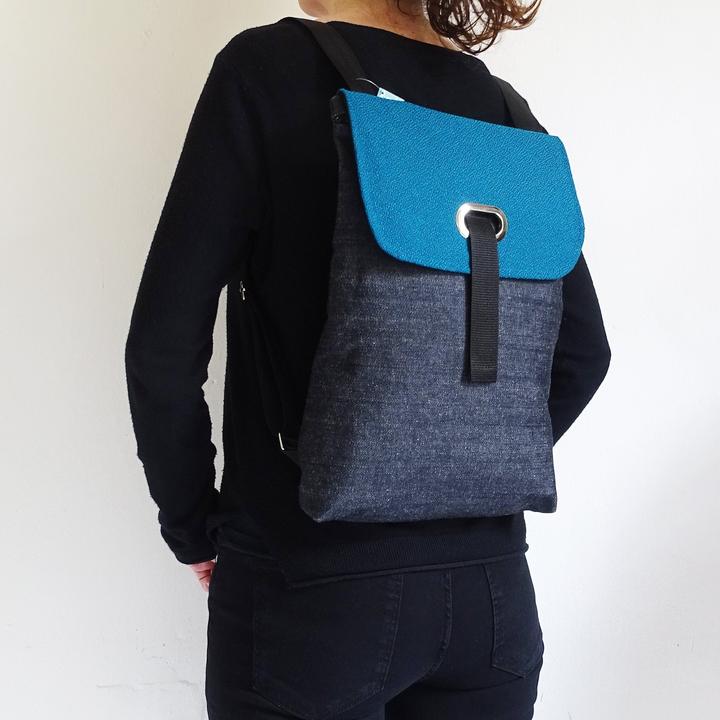 Image du produit Only-Bags.Store Denim BackPack avec fermeture éclair et compartiment de sécurité, sac à dos de voyage