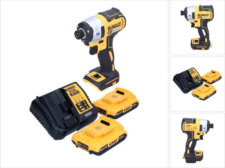 1x DeWalt DCF 887 Akku Schlagschrauber, 2x DeWalt DCB 183 18 V 2,0 Ah Akku, 1x Dewalt DCB 113 Ladegerät