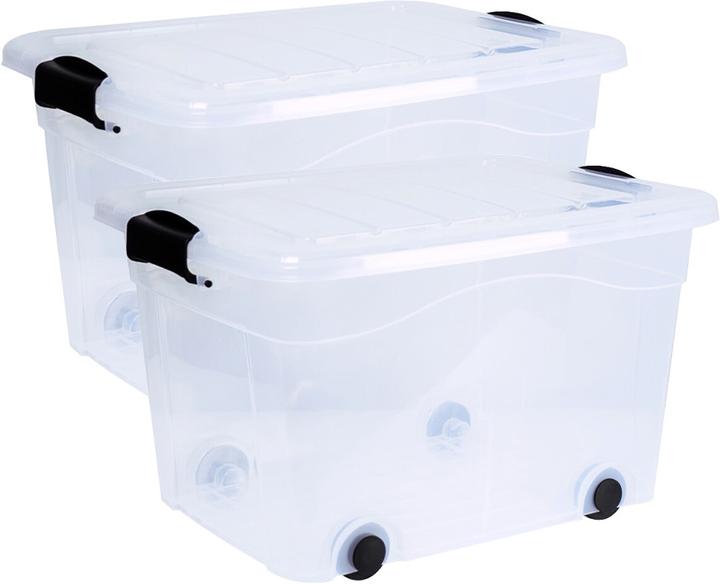 Actual product image Siena Home Set of 2 storage box 60 l with castors (61 x 45 x 36 cm, 60 l)