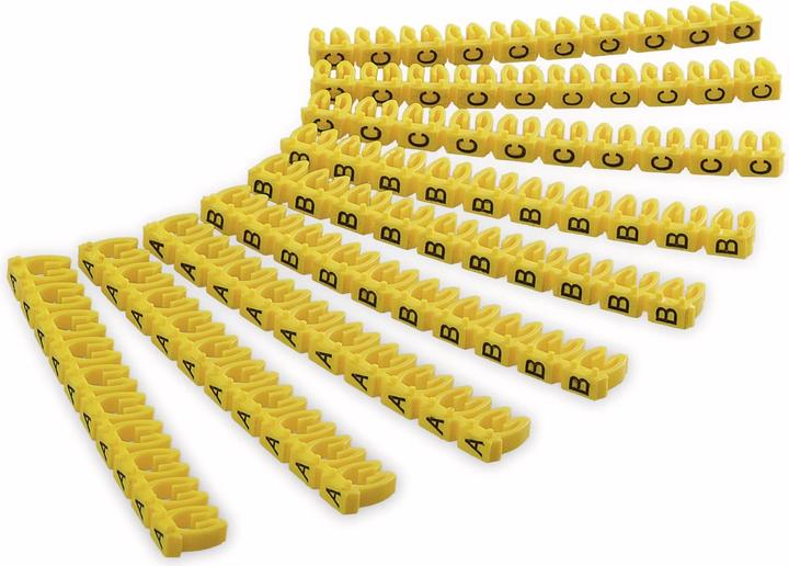 Goobay Kabelmarker-Clips "Buchstaben A-C", für Kabeldurchmesser bis 2,5 mm, 2.5 mm