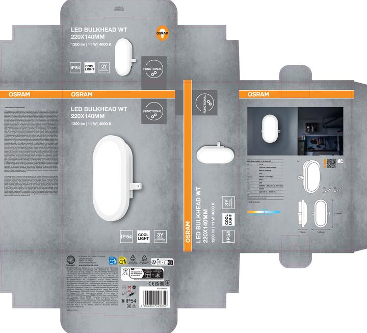Produktbild Osram LED BULKHEAD 11W 4000K White (840 lm)