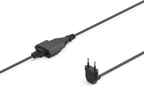 Productafbeelding Hama Verlengkabel met haakse Eurostekker, voor binnenshuis, 3 m, zwart (3 m)