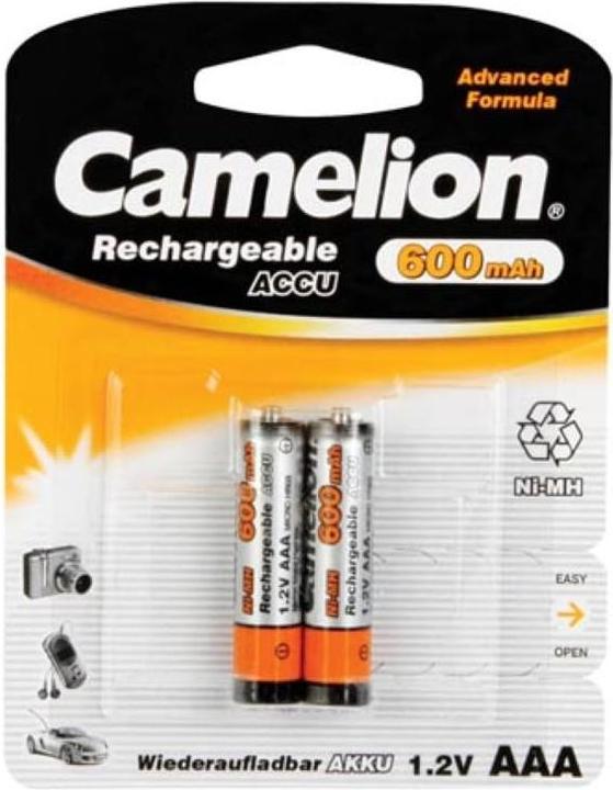 Actual product image Camelion NiMH AAA 1.2 V - 600 mAh (2 pcs./blister pack) (2 pcs., AAA, 600 mAh)