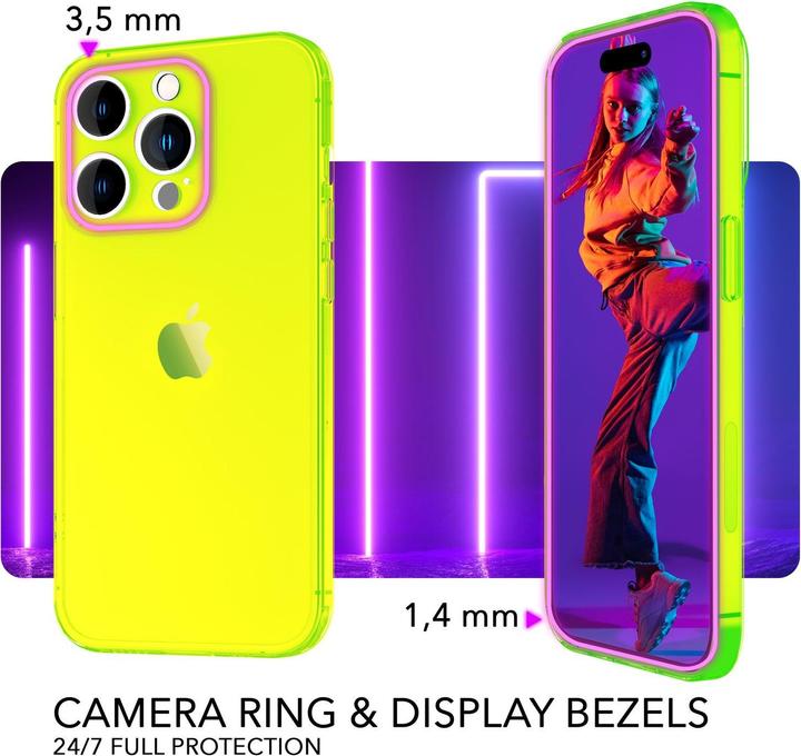 Actual product image Nalia Clear Transparent Neon Silicone Sleeve (Apple iPhone 14 Pro Max)