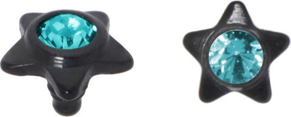 Bijouteria Dermal-Anchor Aufsatz (Kristall, PVD Beschichtung (schwarz), Titan)