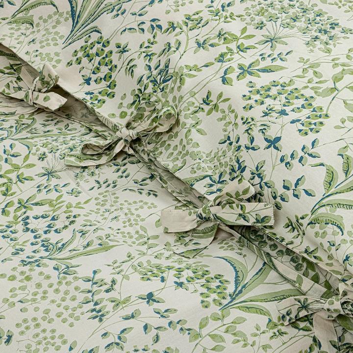 Produktbild Loberon Bettwäsche Joncherey grün/blau/weiss (Duvetbezug, H)