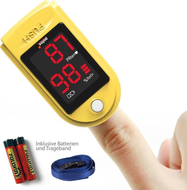 Actual product image Pulox Pulse oximeter PO-100 yellow