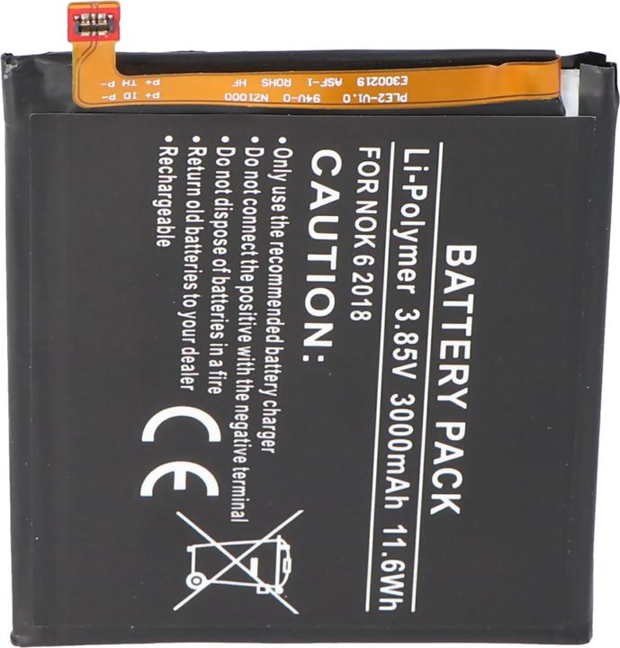 Actual product image AccuCell Akku Nokia 6 2018