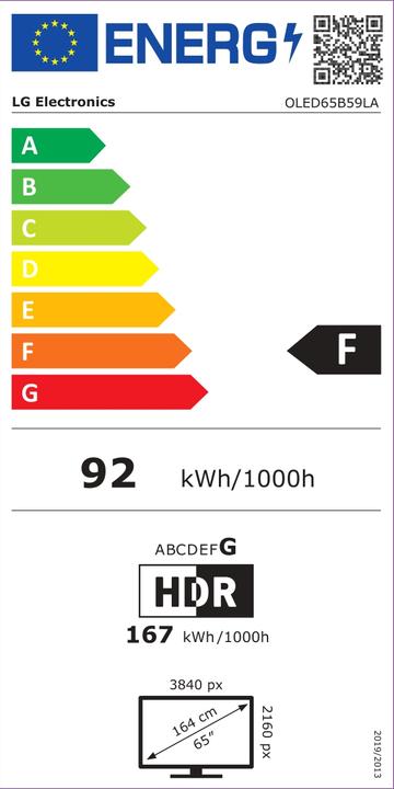 Energie-Label LG OLED65B59LA (65", B5, OLED, 4K, 2025)