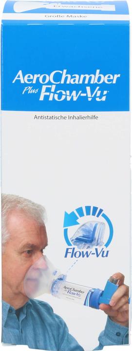 Actual product image Sandoz AeroChamber plus Flow-Vu with mask for adults and children from 5 years, 1 pc. Inhalation aid