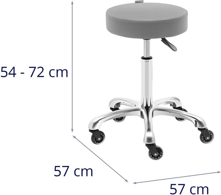 Immagine prodotto Physa Rollhocker höhenverstellbar WORCESTER DARK GRAY Kosmetikhocker 150 kg