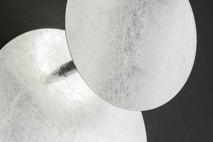 Image du produit Wofi Bayonne LED Applique murale argentée 18cm ronde Lampe décorative 6W blanc chaud Variable 4048-303R