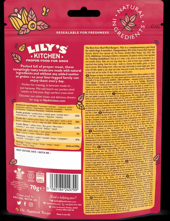 Produktbild Lily's Kitchen Rindfleisch Mini Burger (Adult, 1 Stk., 70 g)