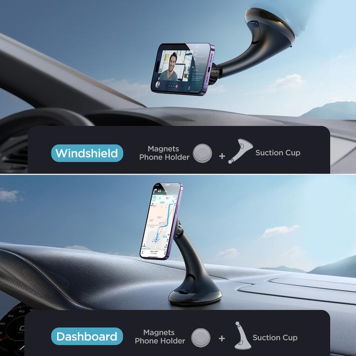 Productafbeelding Joyroom magnetische auto telefoonhouder voor cockpit/dashboard/raam zwart (JR-ZS356)