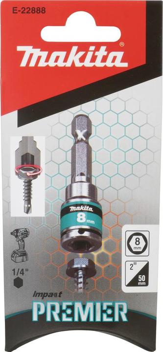 Produktbild Makita 1/4-Zoll-Schlagstecknuss aus Edelstahl für 8-mm-Impact-Premier-Schrauben (8 mm)