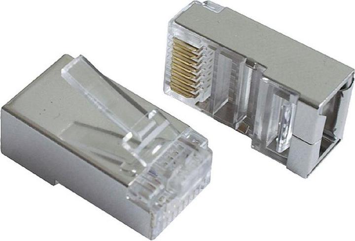 Immagine prodotto Gembird PLUG5SP/50 Spina modulare schermata 30u placcata auksinis, 50 pezzi, solida e a trefoli (SF/UTP, CAT5, 0.10 m)