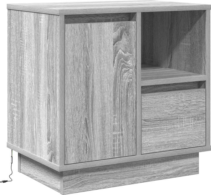 Actual product image VidaXL Grey Sonoma wood-based material Small rectangular bedside table Modern (40 x 40 x 40 cm)