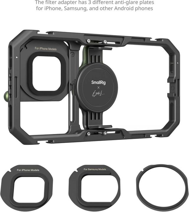 Image du produit SmallRig 4596 x Brandon Li All in One Mobile Video Kit Full Quick Release Co design Edition (Cage, Cage Accessoires, Poignée)