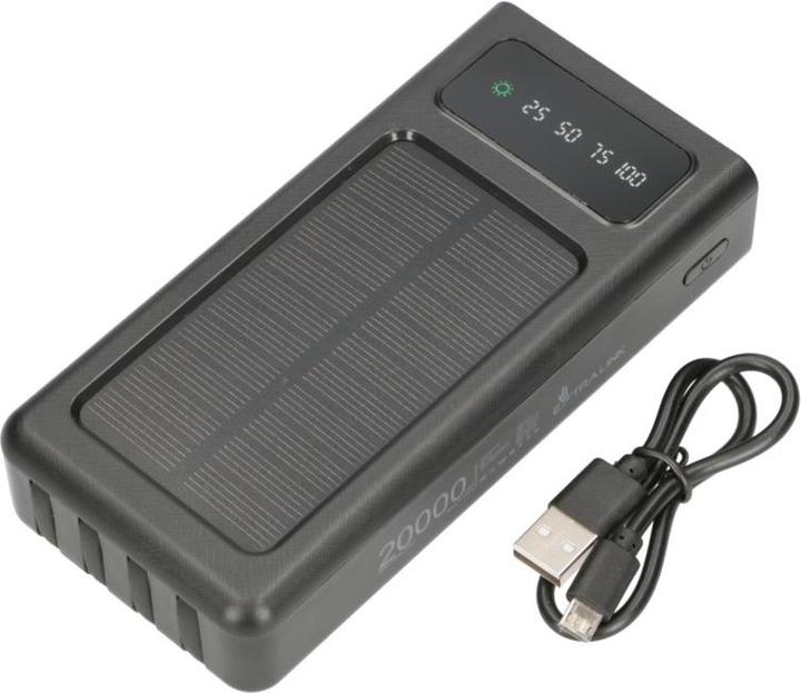 Produktbild Extralink EPB-092 20000mAh Czarny | Powerbank | Solar Power bank, USB-C (20000 mAh, 10 W, 74 Wh)