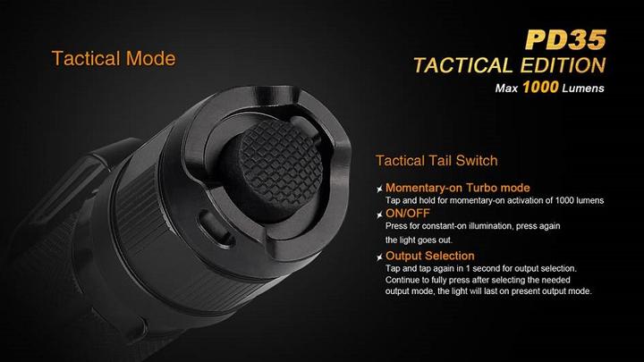Actual product image Fenix Pd35 Tac (13.70 cm, 1000 lm)