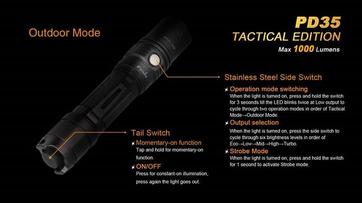 Actual product image Fenix Pd35 Tac (13.70 cm, 1000 lm)