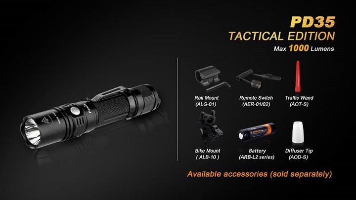 Actual product image Fenix Pd35 Tac (13.70 cm, 1000 lm)