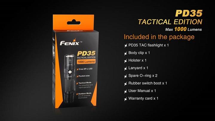 Actual product image Fenix Pd35 Tac (13.70 cm, 1000 lm)