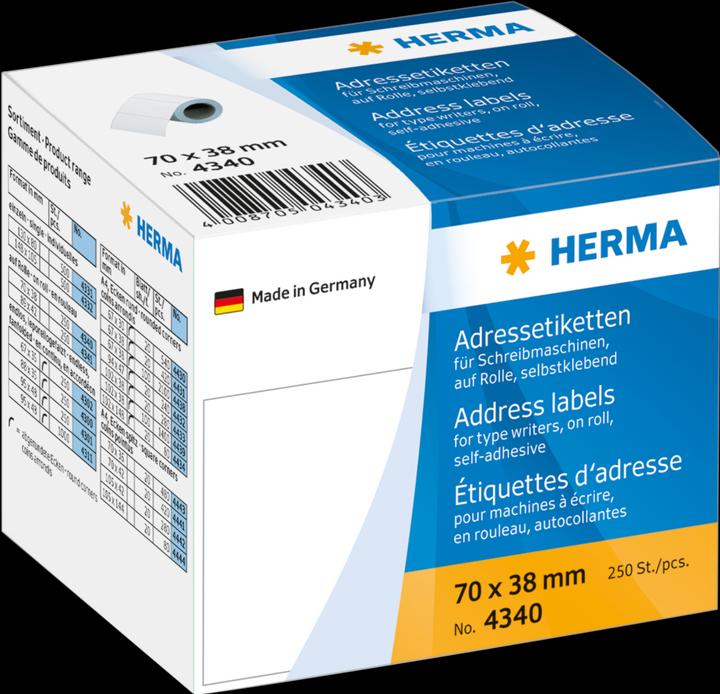 Actual product image HERMA Address labels for typewriters