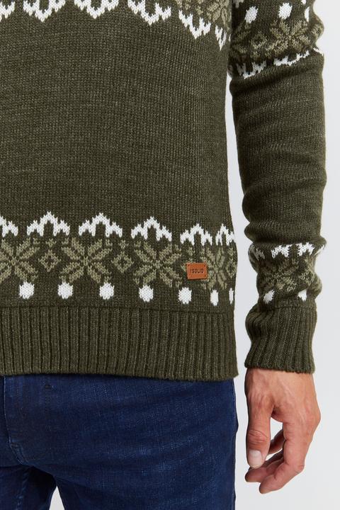 Image du produit Solid Norwig Pull En Grosse Maille Pull-Over Tricot Pour Homme Avec Encolure Rond (S)