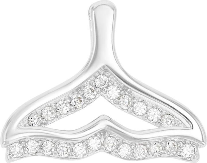 Amor Anhänger für Damen, 925 Sterling Silber, Zirkonia synth. | Flosse (Silber 925)