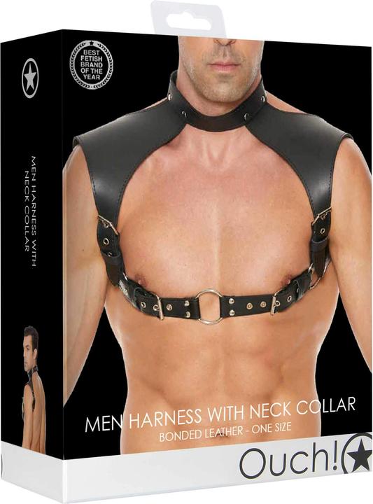 Actual product image Ouch! Men Harness with Neck Collar - One Size (One size)