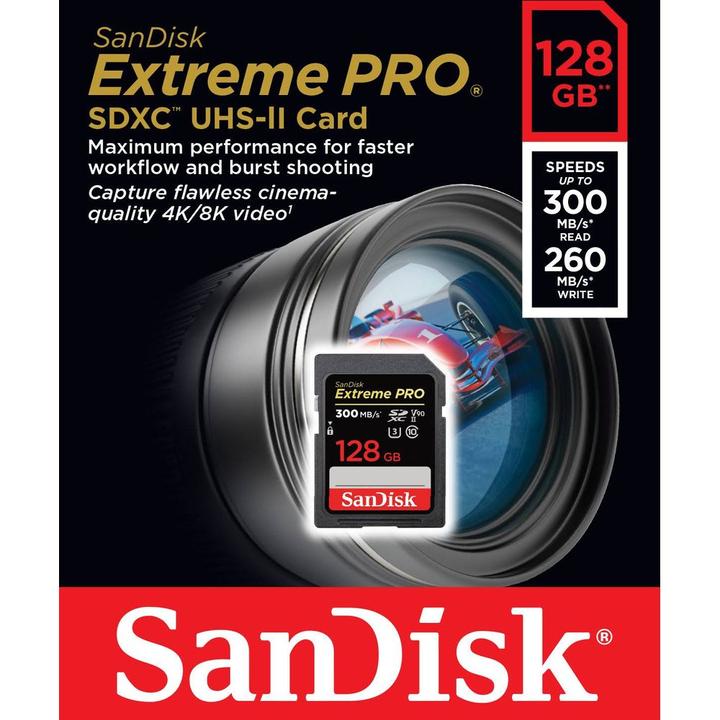 Immagine prodotto SanDisk Extreme Pro (128 GB, SDXC, U3, UHS-II)