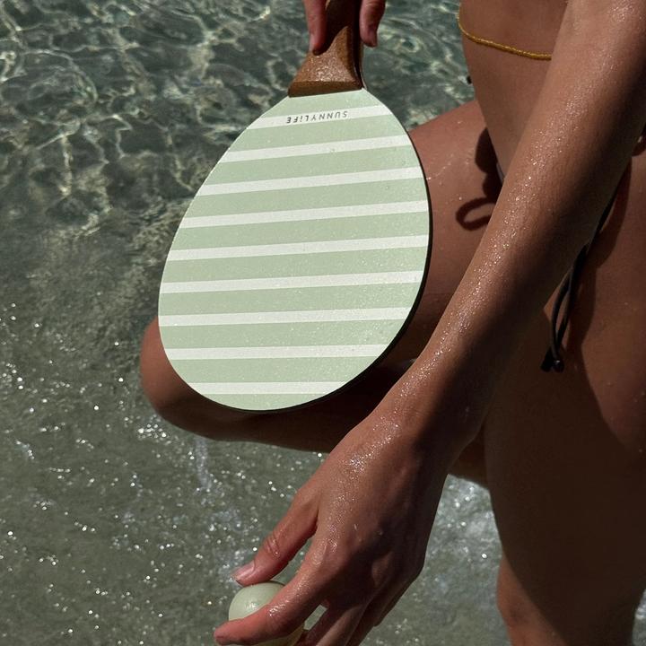 Actual product image Sunnylife Vintage Beach Paddles La Palma Sage Stripe