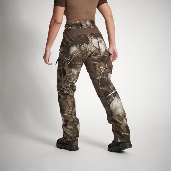 Actual product image Solognac Hunting rain trousers Treemetic 500 ladies warm waterproof low noise camouflage (44)