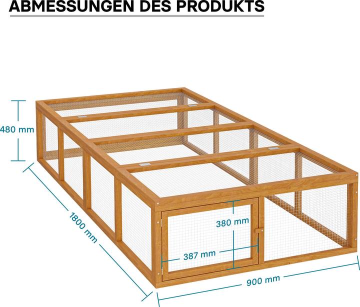 Image du produit Wiltec Clapier à lapin XXL Cage pour Petits animaux avec Enclos Parc Rongeurs Élevage Basse-cour Ferme