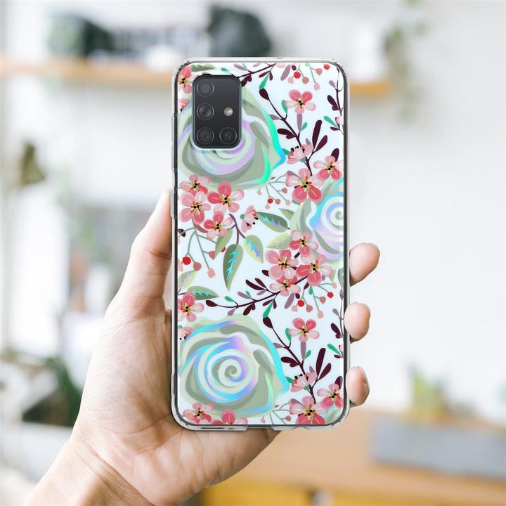 Produktbild Cadorabo IMD TPU Bunte Blumen & Blätter Cover (Samsung Galaxy A71)
