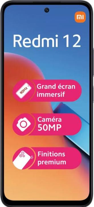 Actual product image Xiaomi Redmi 12 (128 GB, Midnight Black, 6.79", Hybrid Dual SIM, 50 Mpx, 4G)