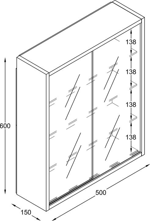 Produktbild VCM Hängevitrine Wandvitrine Glas Drivalo M (60 x 50 x 15 cm)